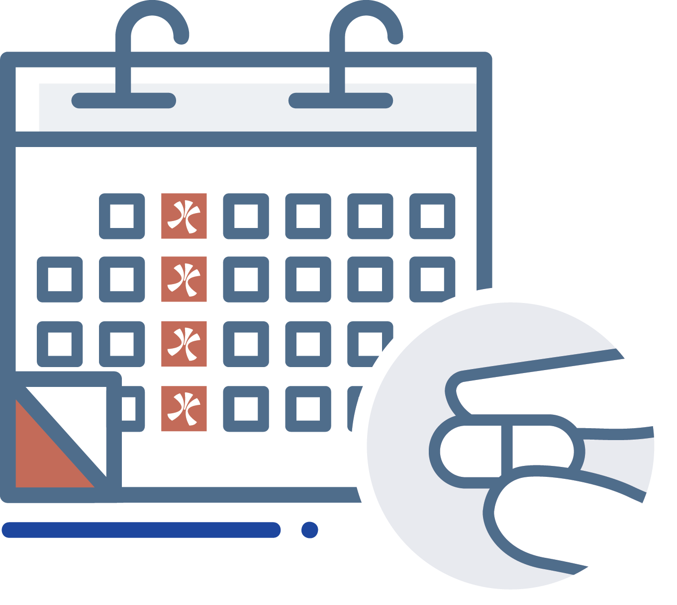 Calendar icon signifying once weekly dosing