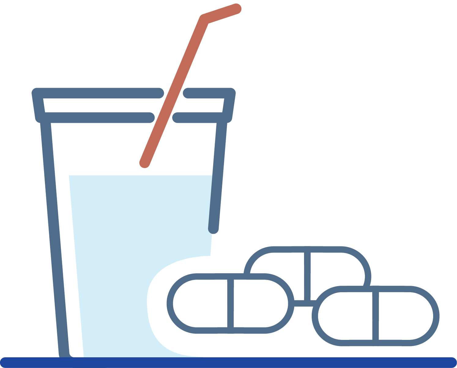 Icon of a glass of water with medication for oral administration